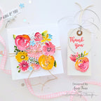 Simon Says Clear Stamps Watercolor Bouquet 2389ssc Floral Card and Tag | color-code:ALT06