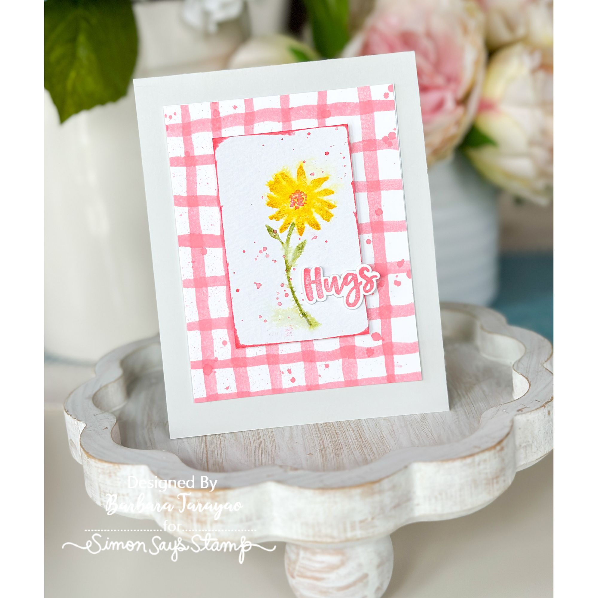Simon Says Clear Stamps Watercolor Bouquet 2389ssc Hugs Card | color-code:ALT08
