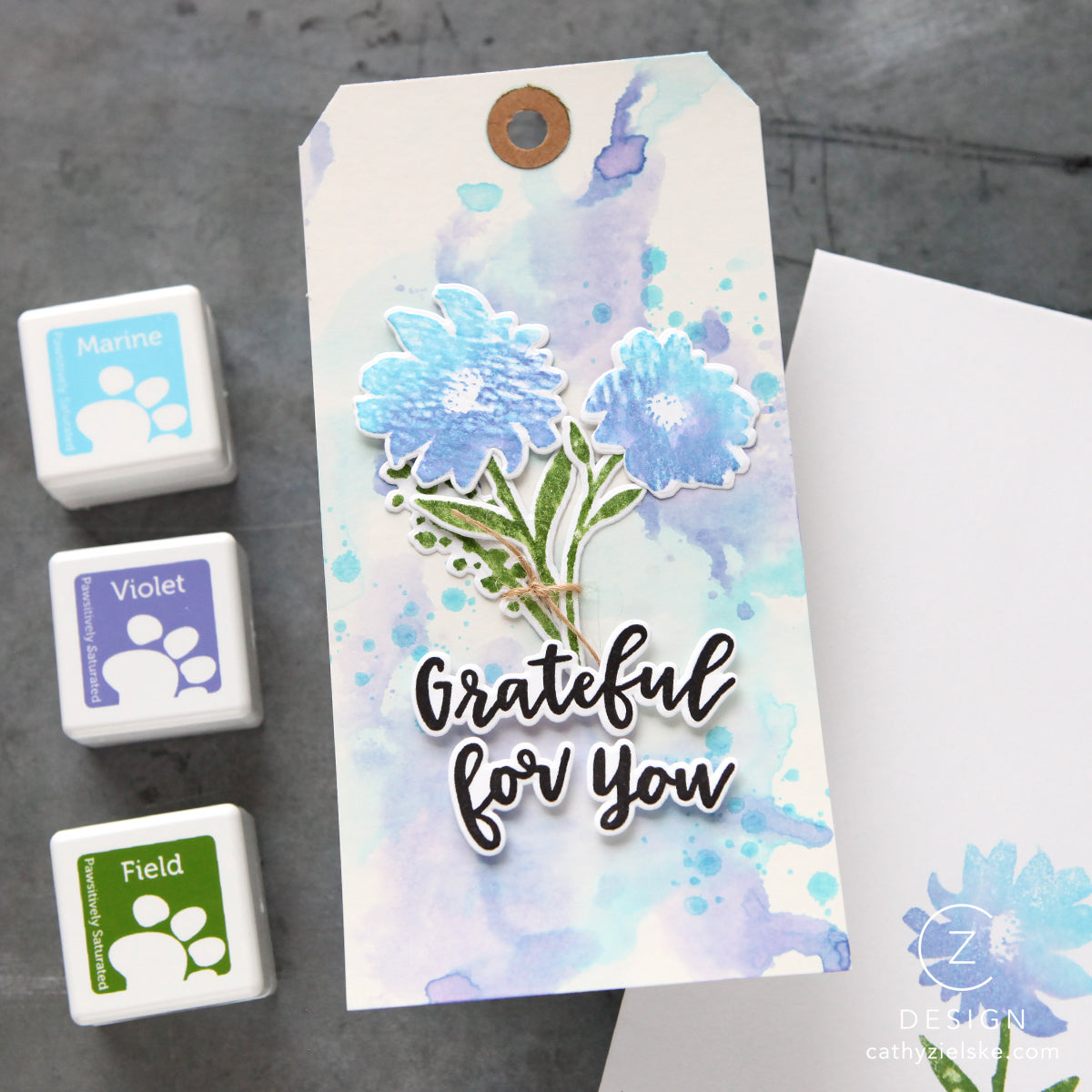 Simon Says Clear Stamps Watercolor Bouquet 2389ssc Grateful Tag | color-code:ALT12