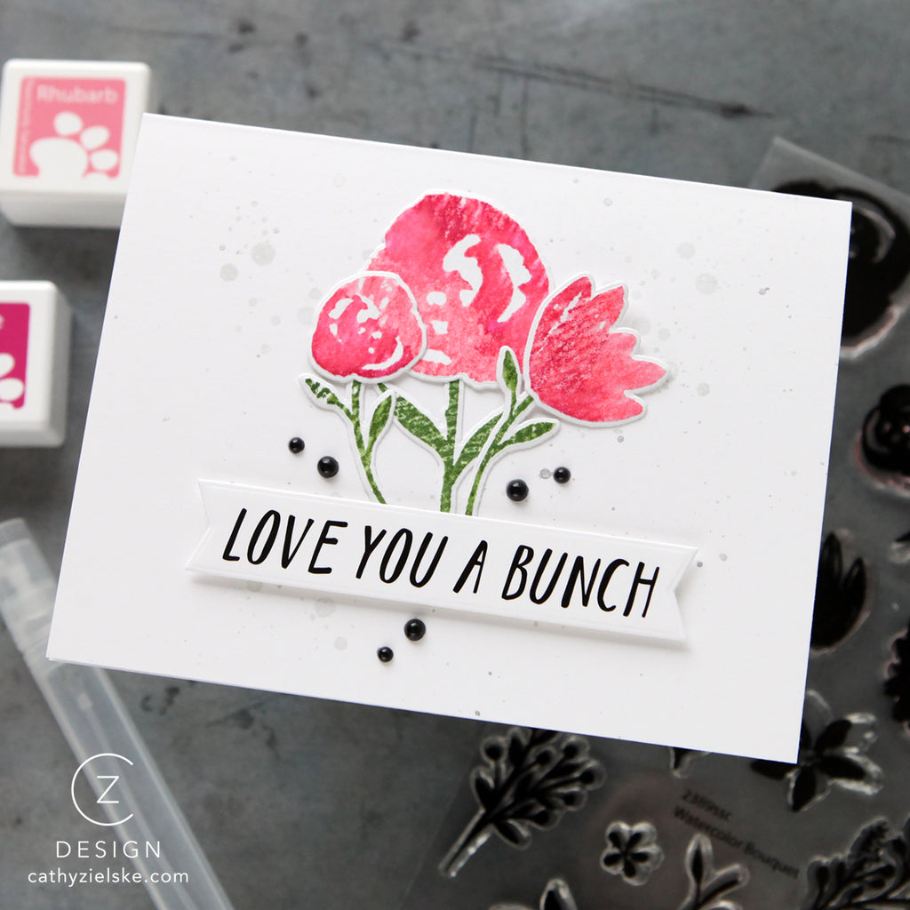 Simon Says Clear Stamps Watercolor Bouquet 2389ssc Love Card | color-code:ALT13