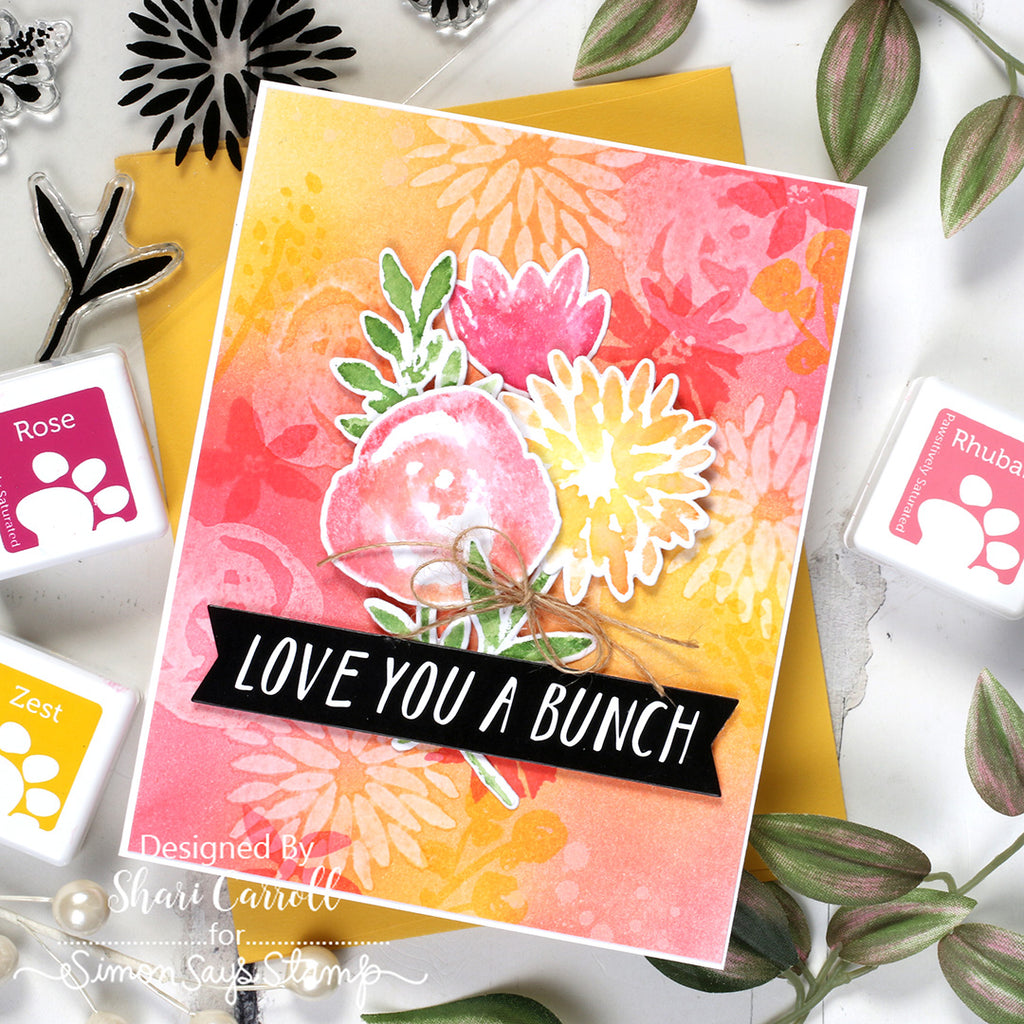Simon Says Clear Stamps Watercolor Bouquet 2389ssc Love Card | color-code:ALT15