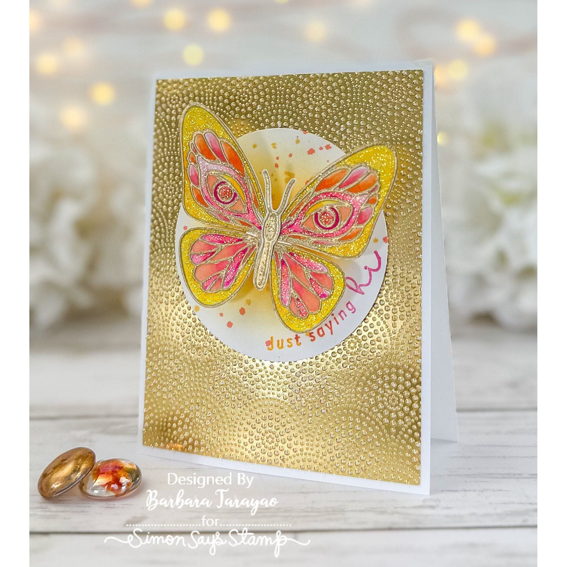 Simon Says Stamp Embossing Folder Dibble Tile sf319 Splendor Hi Card