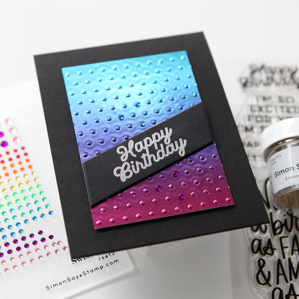 Rainbow Splash Embossing Folder Swiss Dots rsef2 Birthday Card | color-code:ALT02