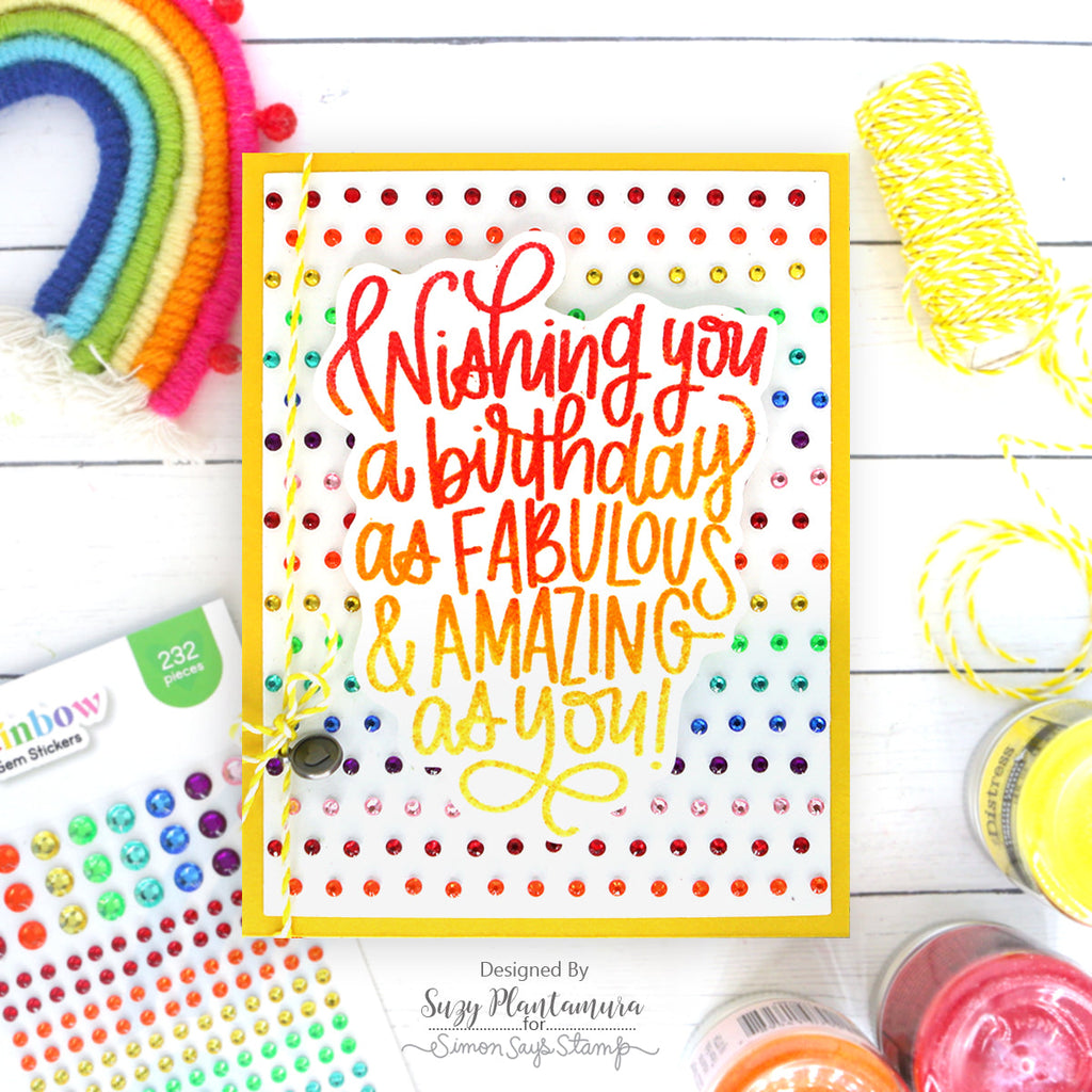 Rainbow Splash Embossing Folder Swiss Dots rsef2 Birthday Card | color-code:ALT05