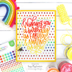 Rainbow Splash Embossing Folder Swiss Dots rsef2 Birthday Card | color-code:ALT05