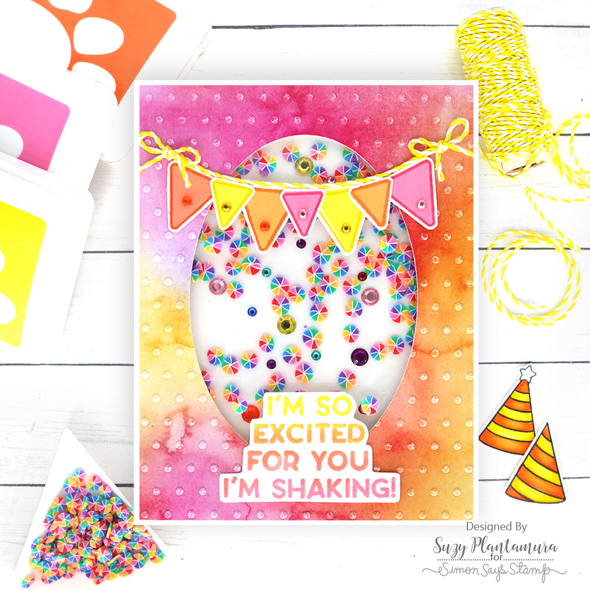 Rainbow Splash Embossing Folder Swiss Dots rsef2 Birthday Card | color-code:ALT06