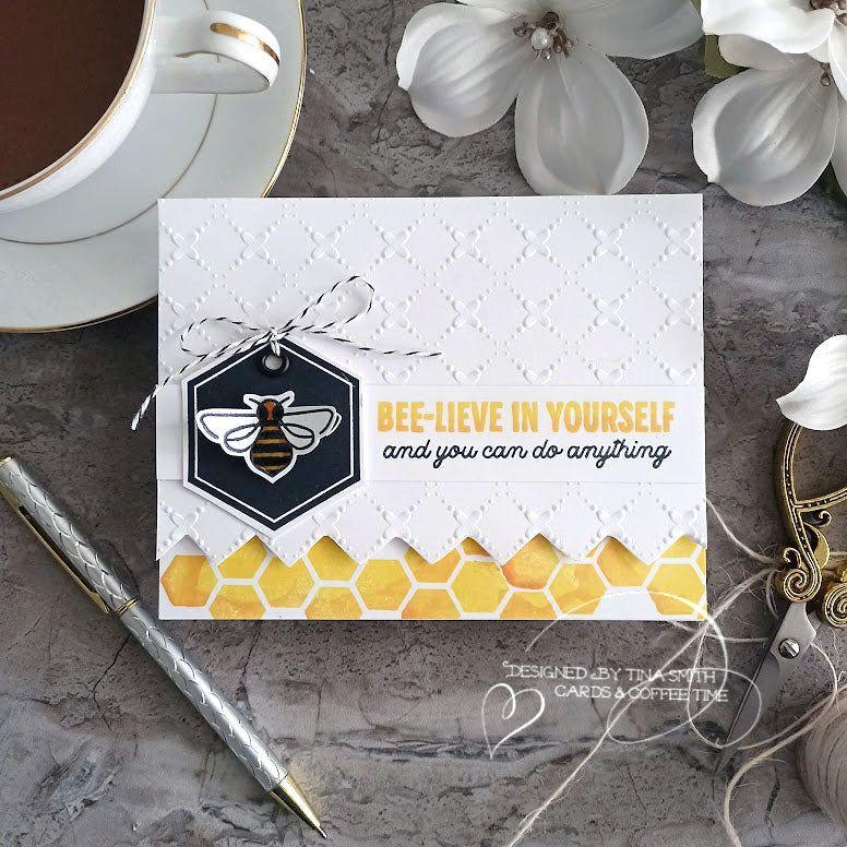 Simon Says Embossing Folder Criss Cross Floral sf347 Encouragement Card | color-code:ALT06