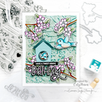 Simon Says Stamp Embossing Folder Drifting Flowers sf479 Birthday Card | color-code:ALT09