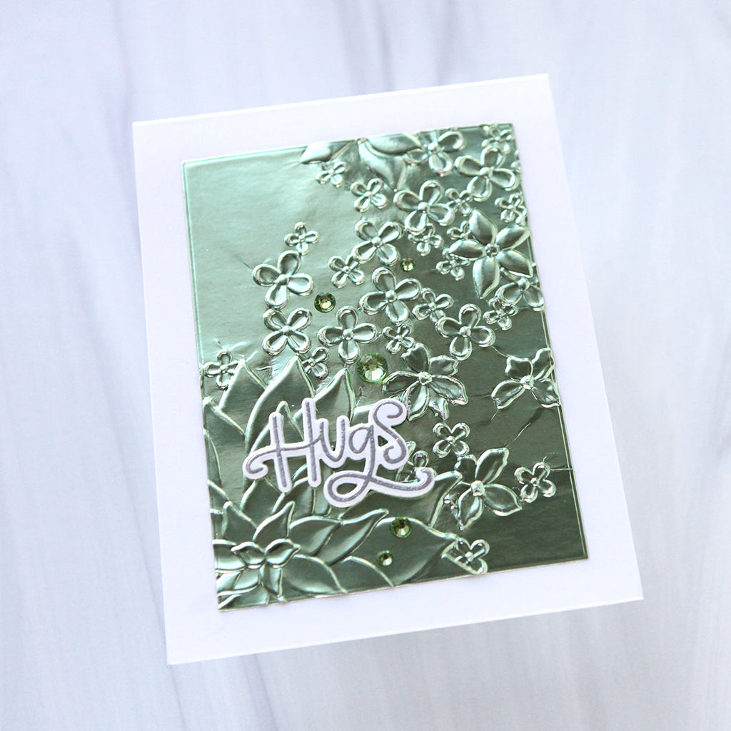 Simon Says Stamp Embossing Folder Drifting Flowers sf479 Hugs Card | color-code:ALT02