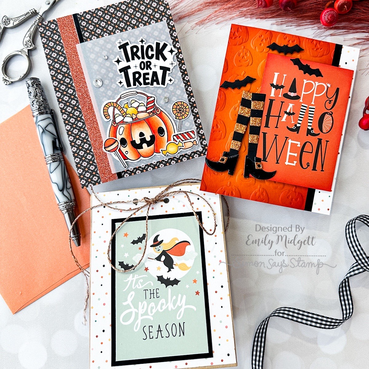 Simon Says Stamp Embossing Folder and Cutting Dies Glowing Jack O Lanterns sfd429 | color-code:ALT04