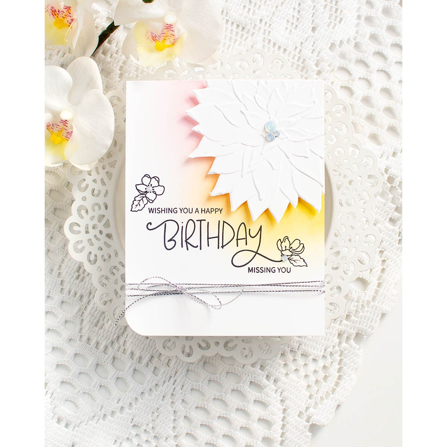 Simon Says Stamp Embossing Folder Drifting Flowers sf479 Birthday Card | color-code:ALT06