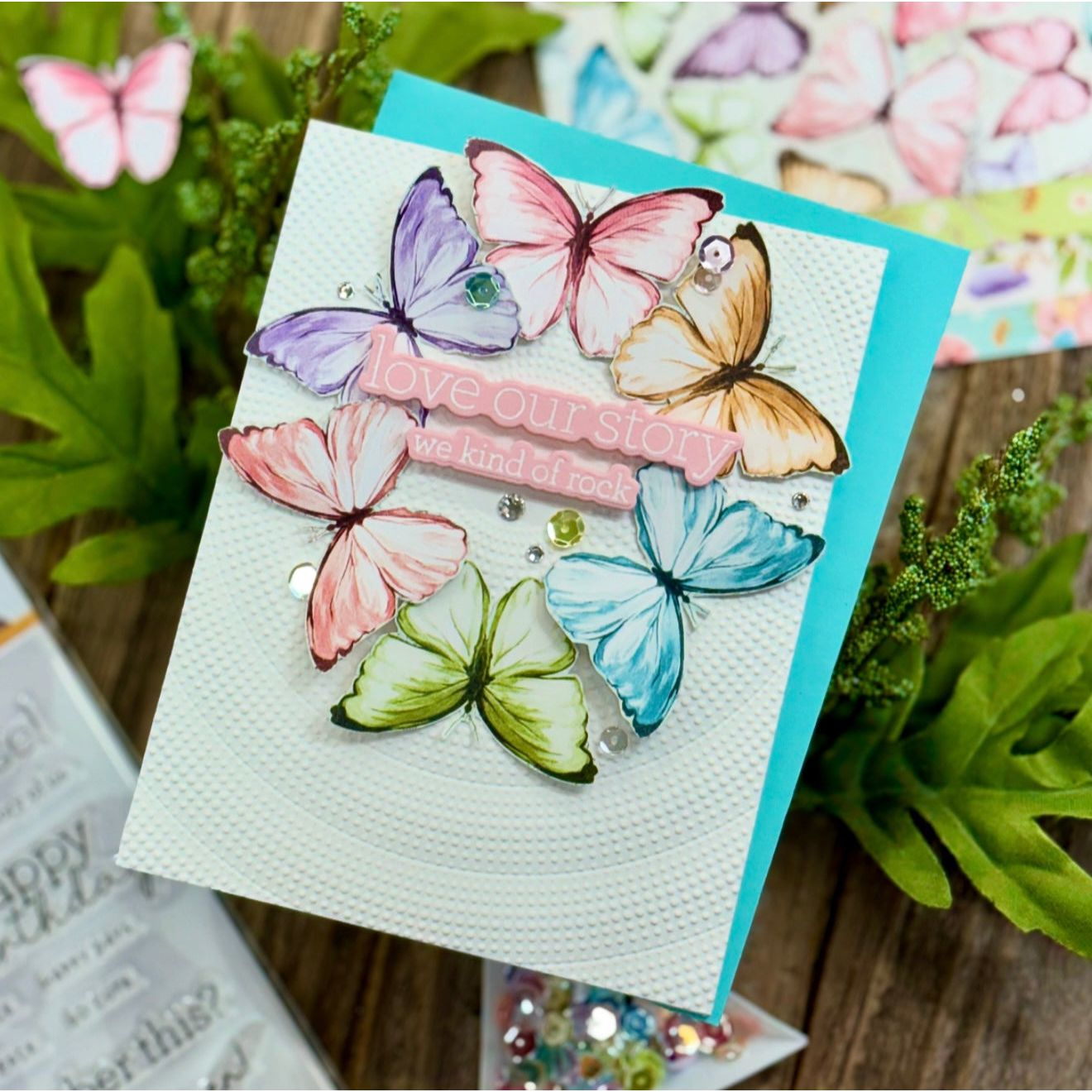 Simon Says Stamp Embossing Folder Dot Spiral sf391 Love Card | color-code:ALT05