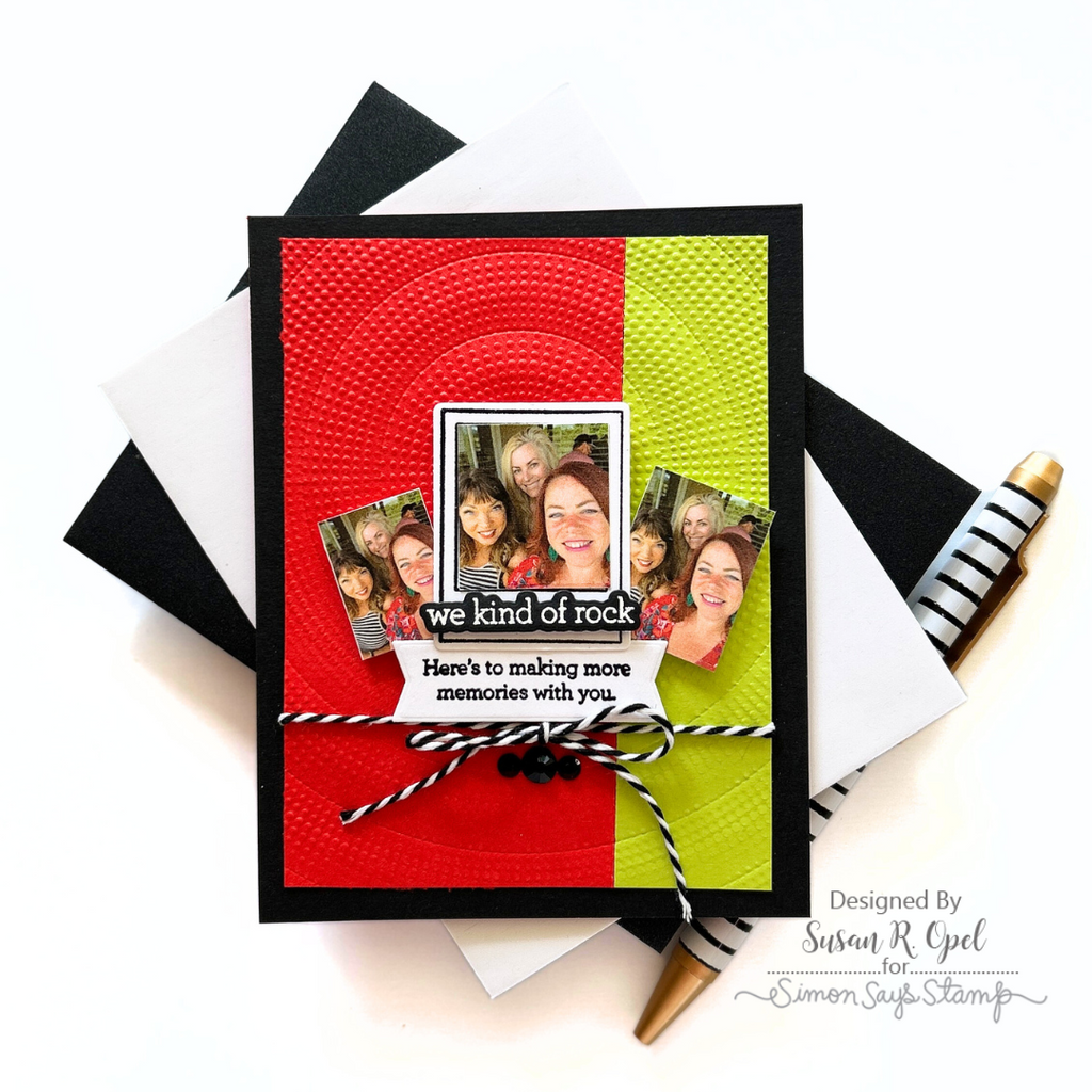 Simon Says Stamp Embossing Folder Dot Spiral sf391 Friend Card | color-code:ALT08