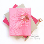 Simon Says Stamp Embossing Folder Drifting Flowers sf479 Pink Tulle Card | color-code:ALT01
