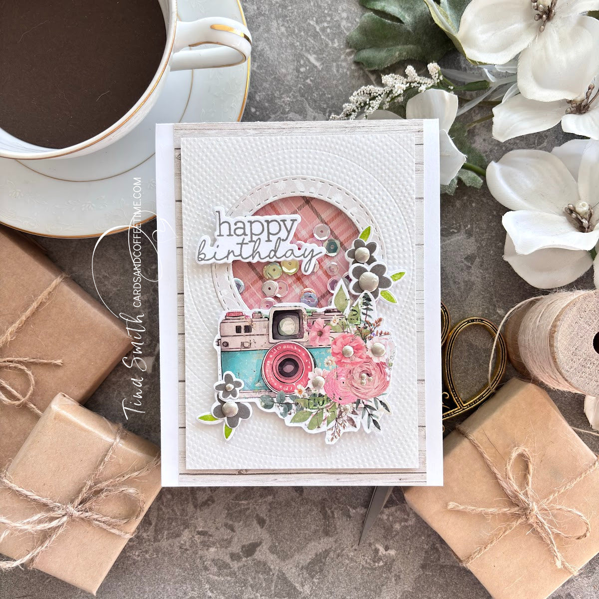 Simon Says Stamp Embossing Folder Dot Spiral sf391 Birthday Card | color-code:ALT06