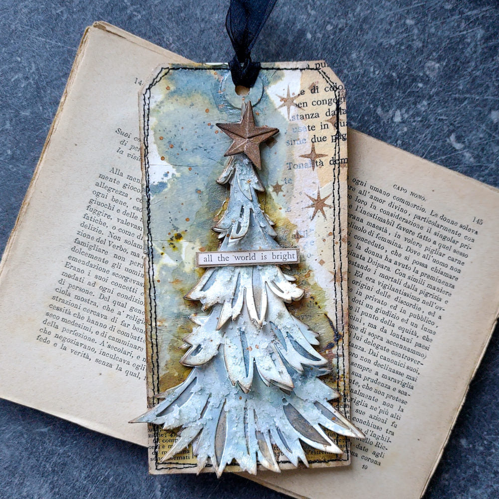 Tim Holtz Distress Frosted Juniper Mica Stain Ranger All The World Is Bright Tag | color-code:ALT05