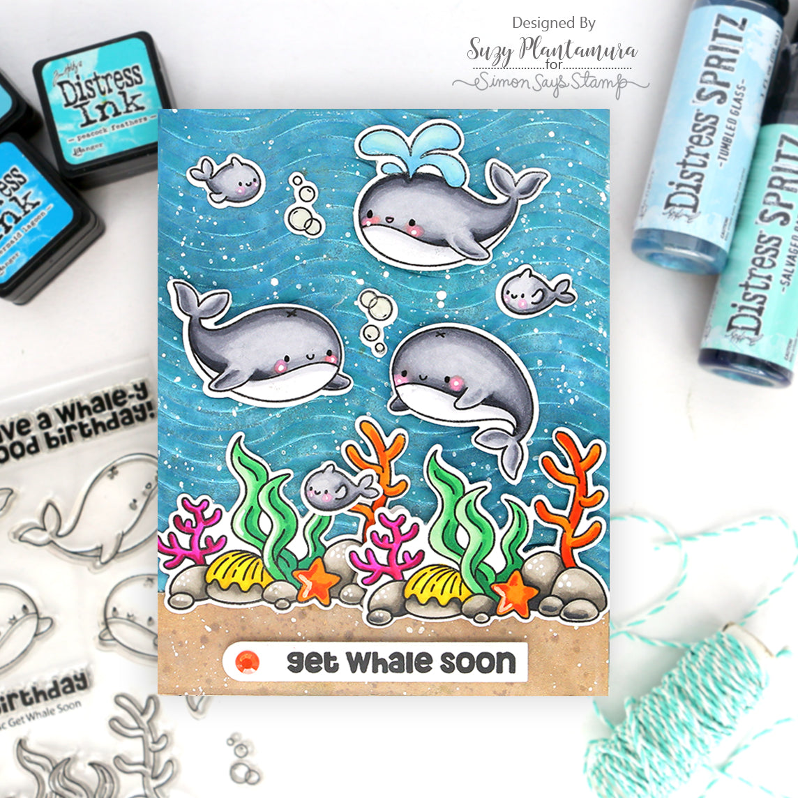 Simon Says Clear Stamps Get Whale Soon 3183ssc Rain or Shine Get Well Card | color-code:ALT02