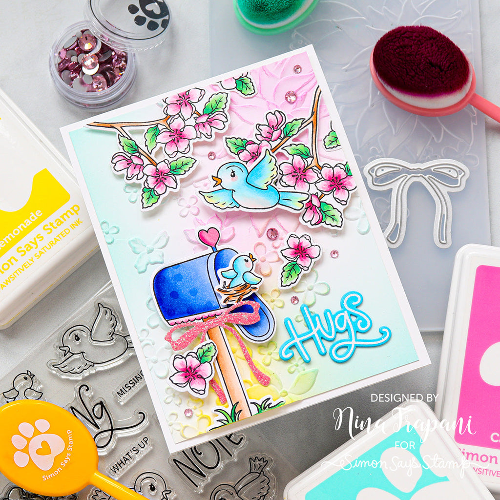 Simon Says Stamp Glitter Cardstock Bubblegum Pink 6x6 sss333 Hugs Card | color-code:ALT03