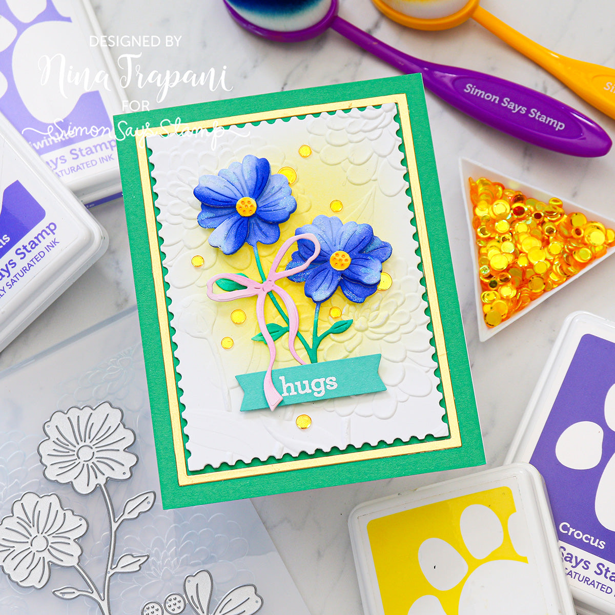 Simon Says Stamp Embellishment Mix Golden Hour 0725gh STAMPtember Hugs Card | color-code:ALT01