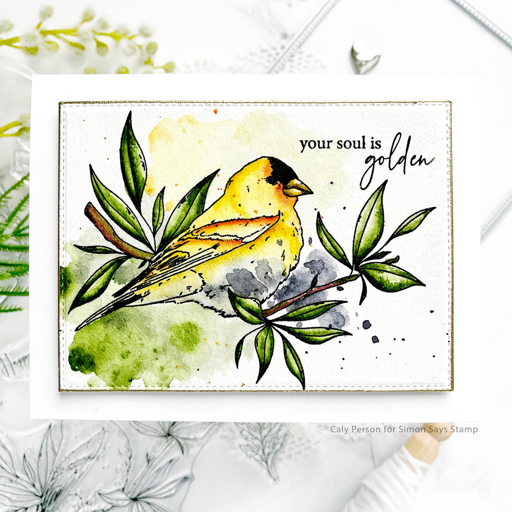 Gina K Designs Glorious Goldfinches Clear Stamps and Dies Set Your Soul is Golden | color-code:ALT01