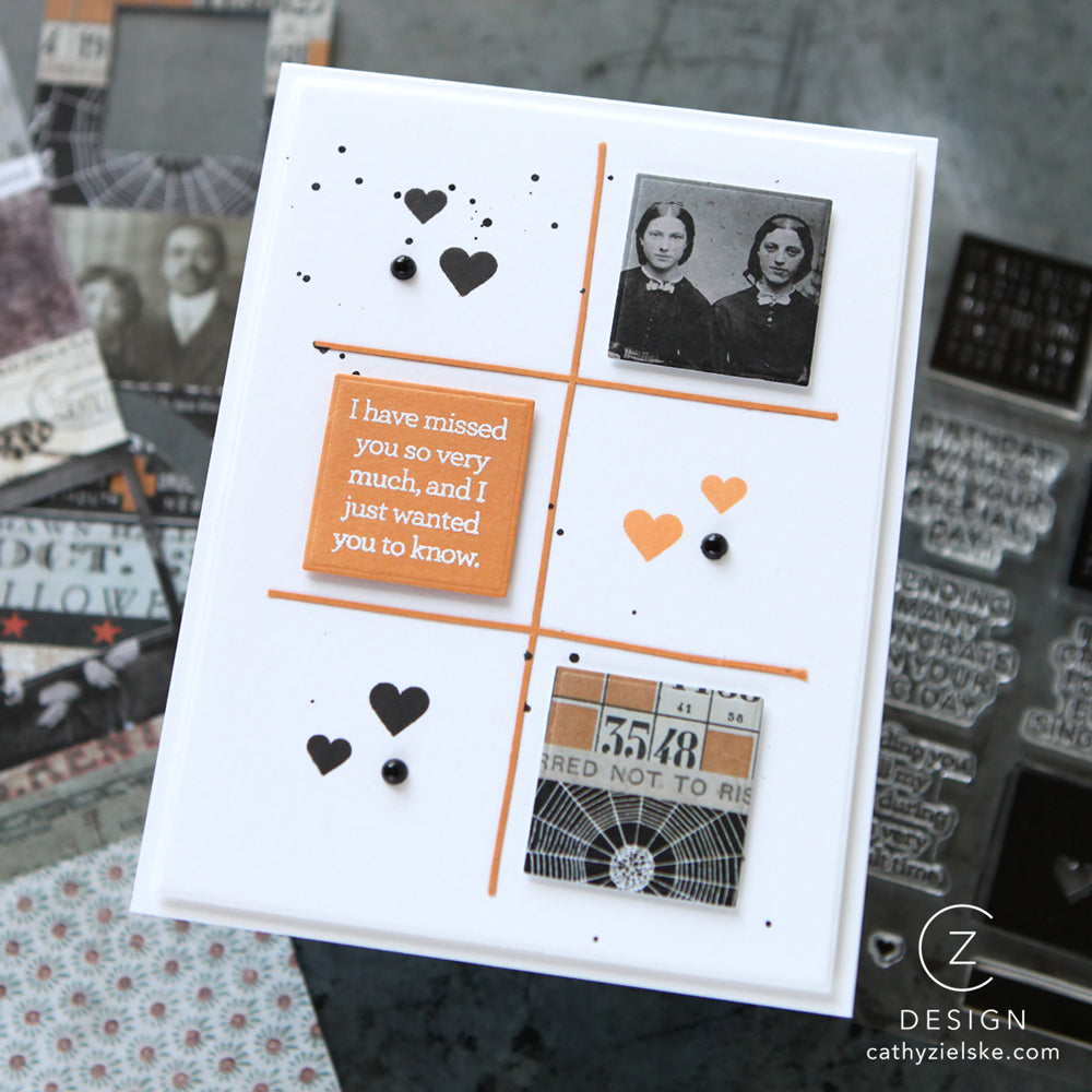 CZ Design A2 Grid Wafer Dies czd282c Miss You Card | color-code:ALT01