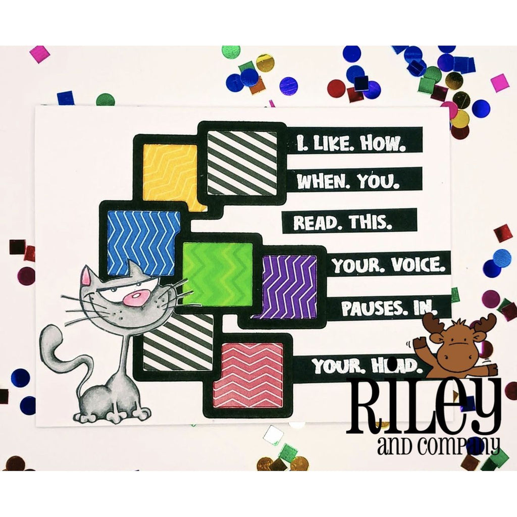 Riley And Company Funny Bones Your Voice Pauses Cling Rubber Stamp rwd-1148 Squares