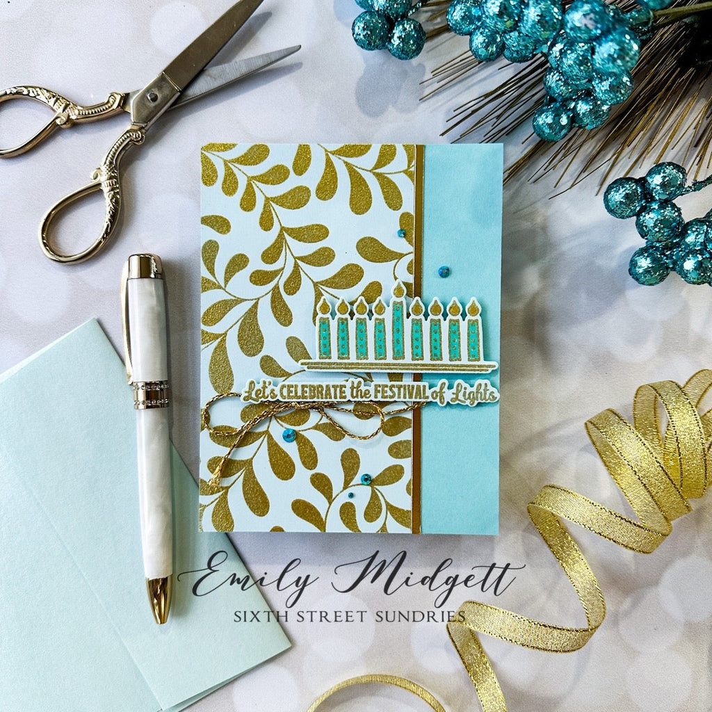 Simon Says Stamp Light The Menorah Wafer Dies sssd112971c Season Of Wonder Hanukkah Card | color-code:ALT02