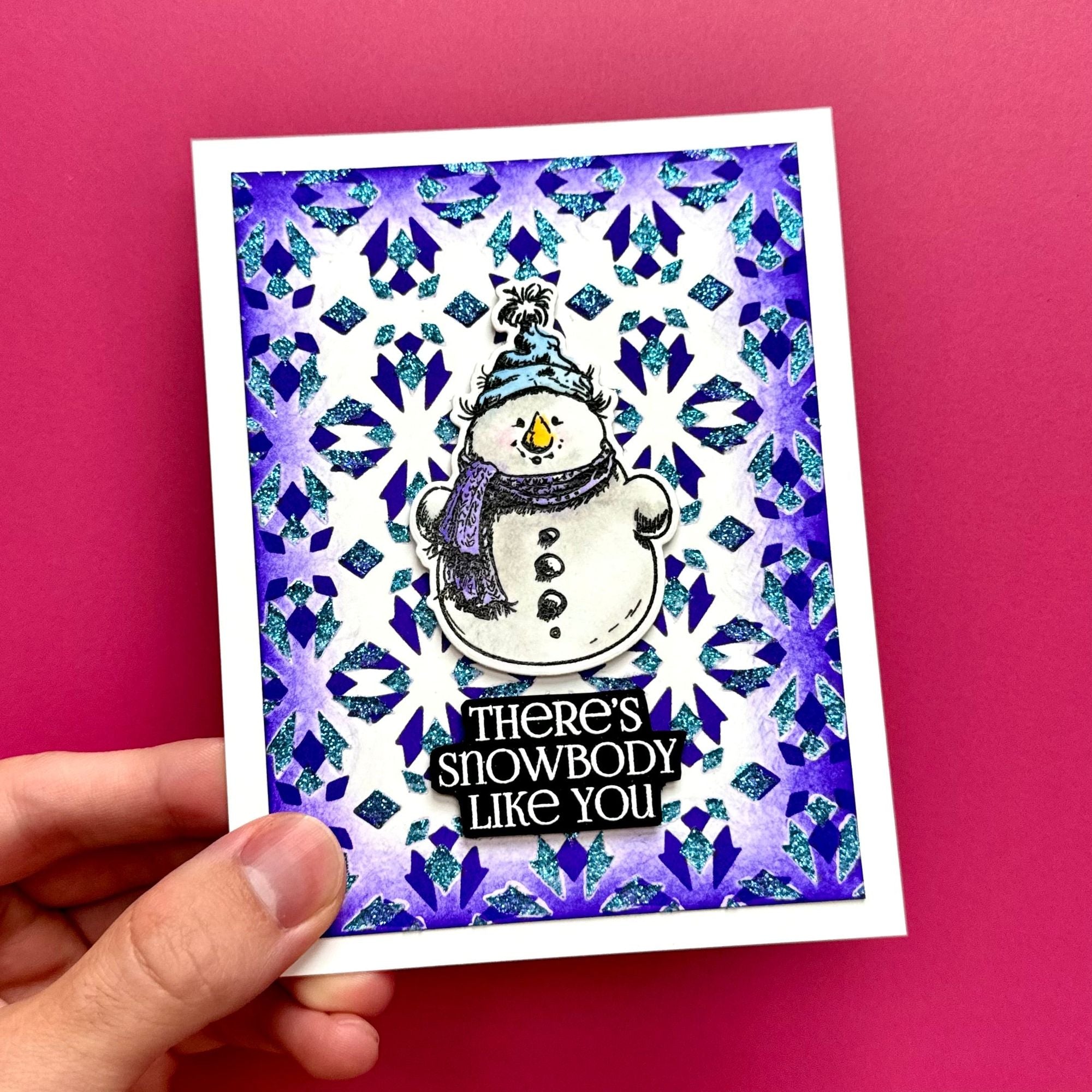 Ranger Simon Hurley Sketched Snowmen Clear Stamps hur86703 There's Snowbody Like You Card
