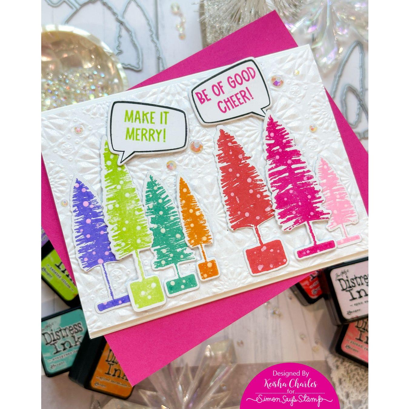 Tim Holtz Bottle Brush Trees Stamps With Simon Says Stamp Dies Bundle setbb24