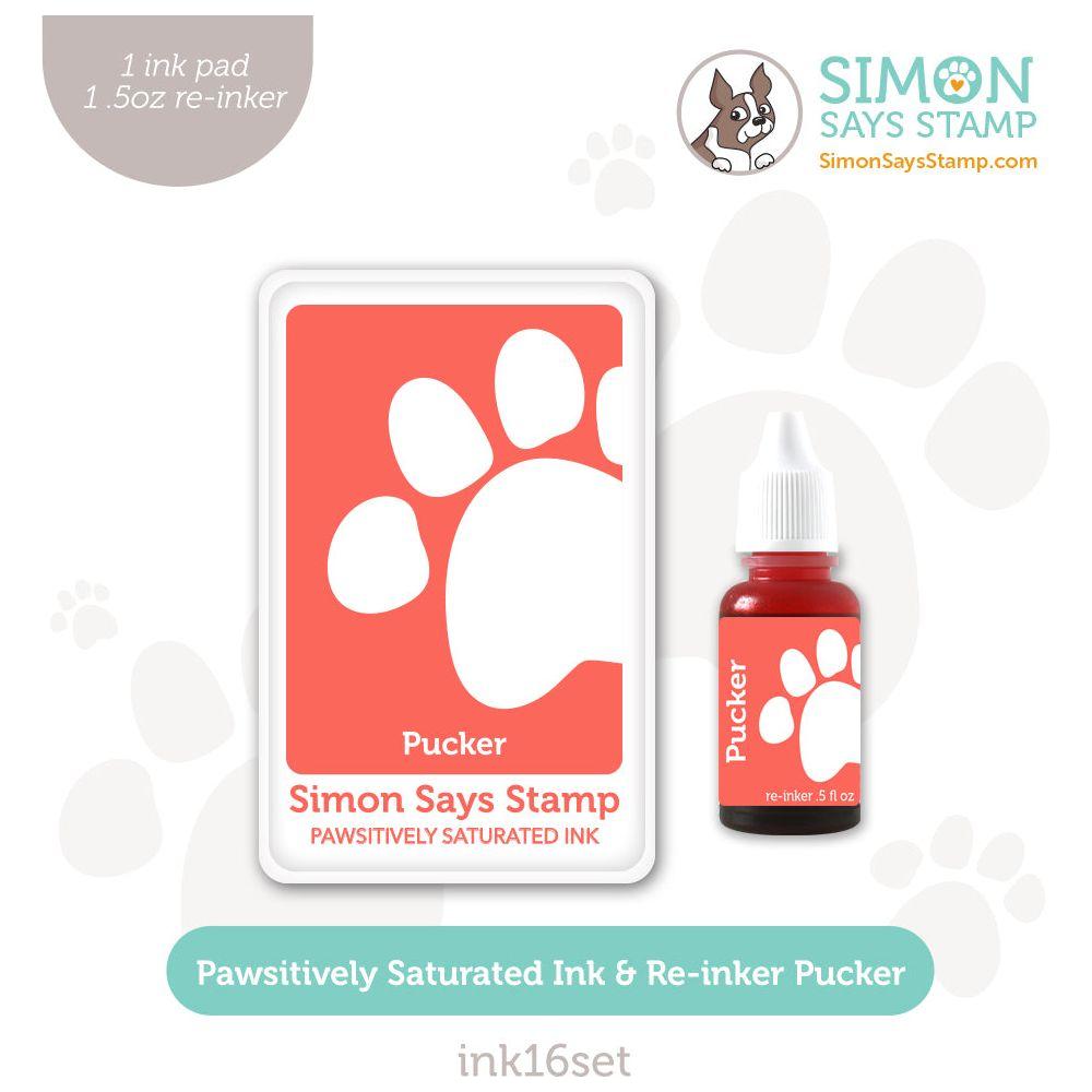 Simon Says Stamp Pawsitively Saturated Ink and Re-inker Set Pucker ink16set