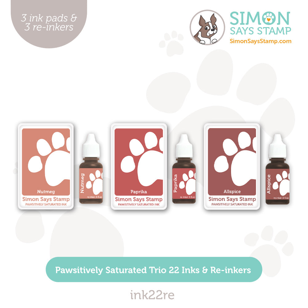 Simon Says Stamp Pawsitively Saturated Ink Trio 22 And Re-Inkers ink22re All The Joy