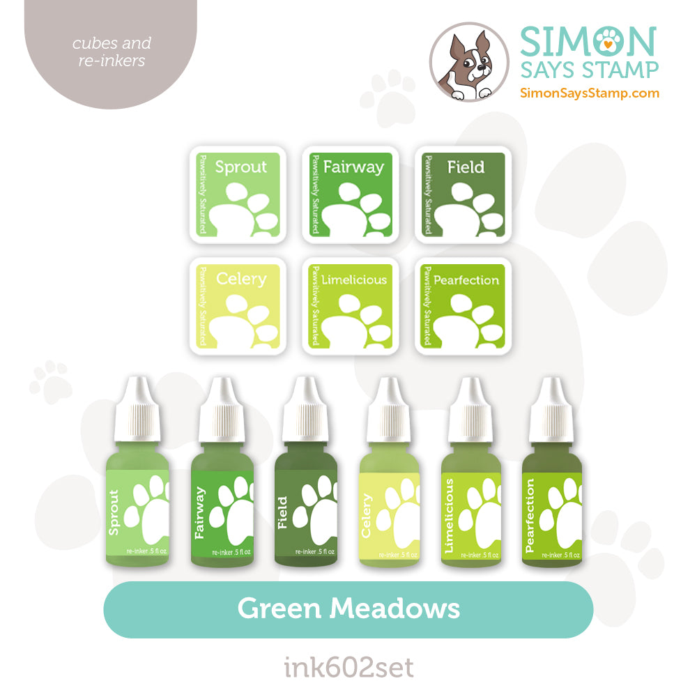 Simon Says Stamp Pawsitively Saturated Ink Cubes Green Meadows and Re-Inkers ink602set