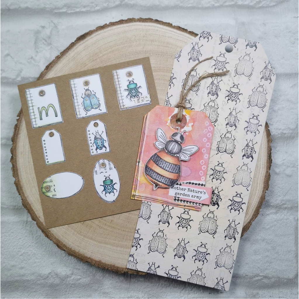 Paper Artsy JOFY 125 Cling Stamps jofy125 insect tag