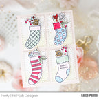 Pretty Pink Posh Holiday Stockings Coordinating Dies merry wishes