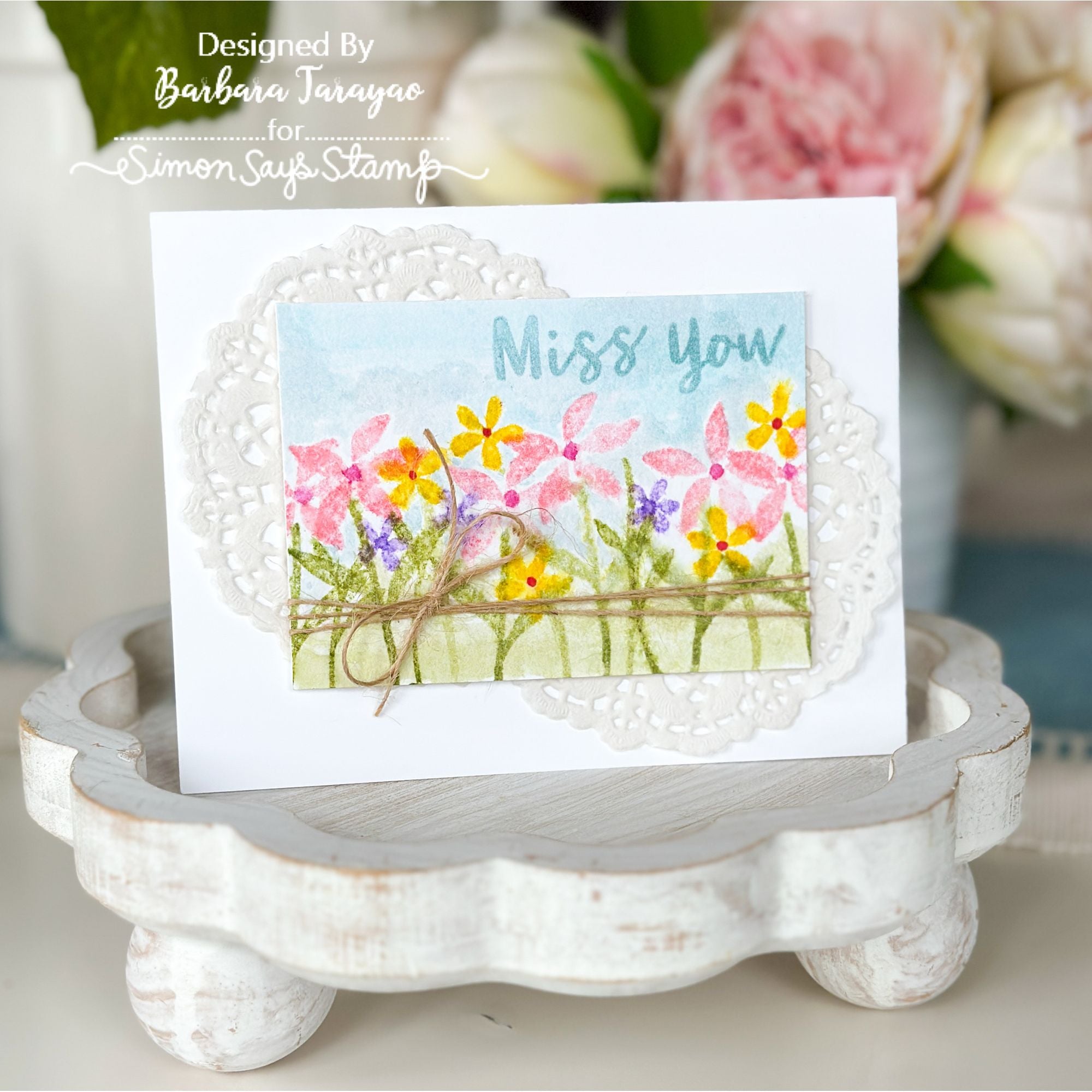 Simon Says Stamp Card Kit of the Month March 2026 Watercolor Bouquet ck0326 Miss You Card | color-code:ALT14