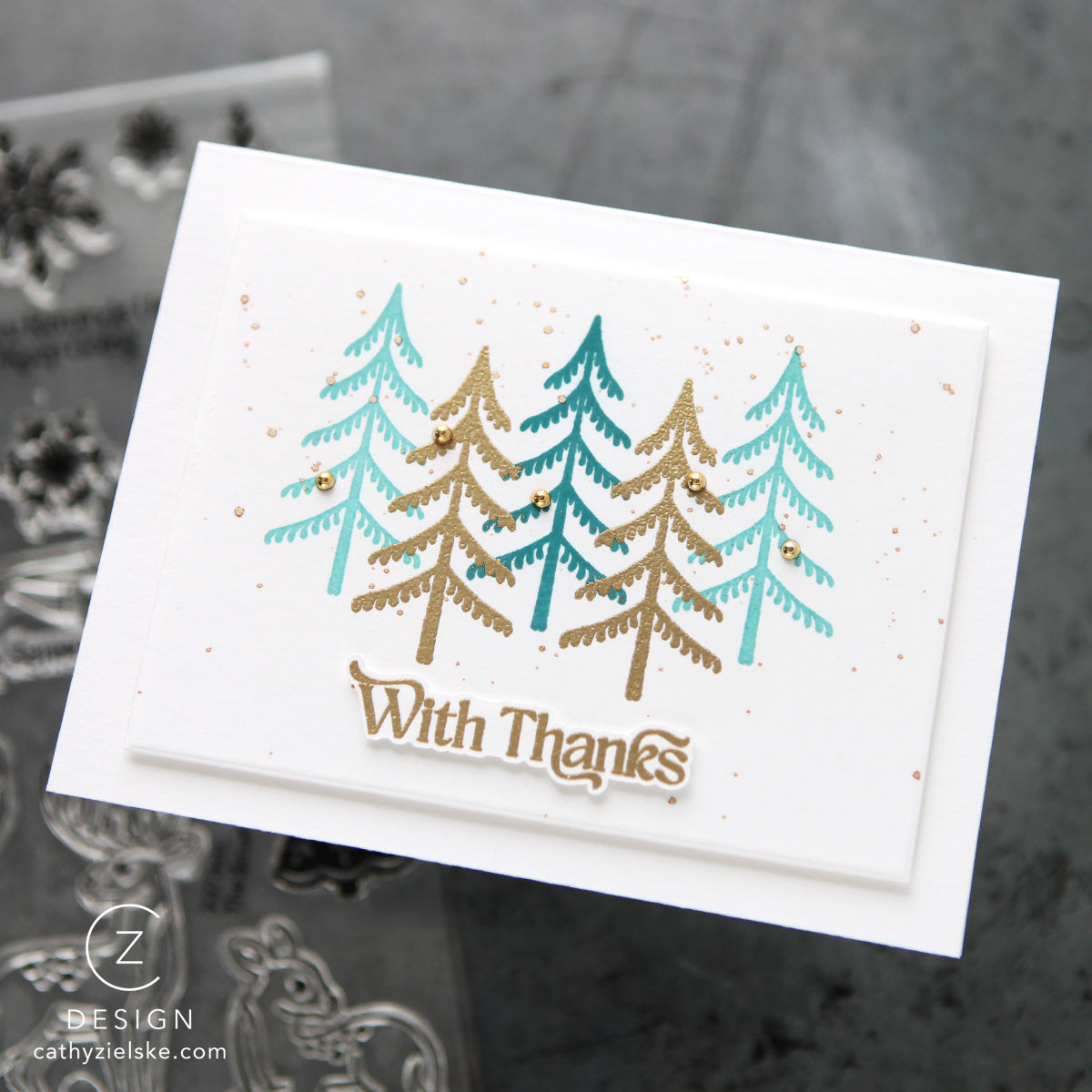 Simon Says Stamp Card Kit of the Month January 2026 The Small Things ck0126 Thanks Card | color-code:ALT13