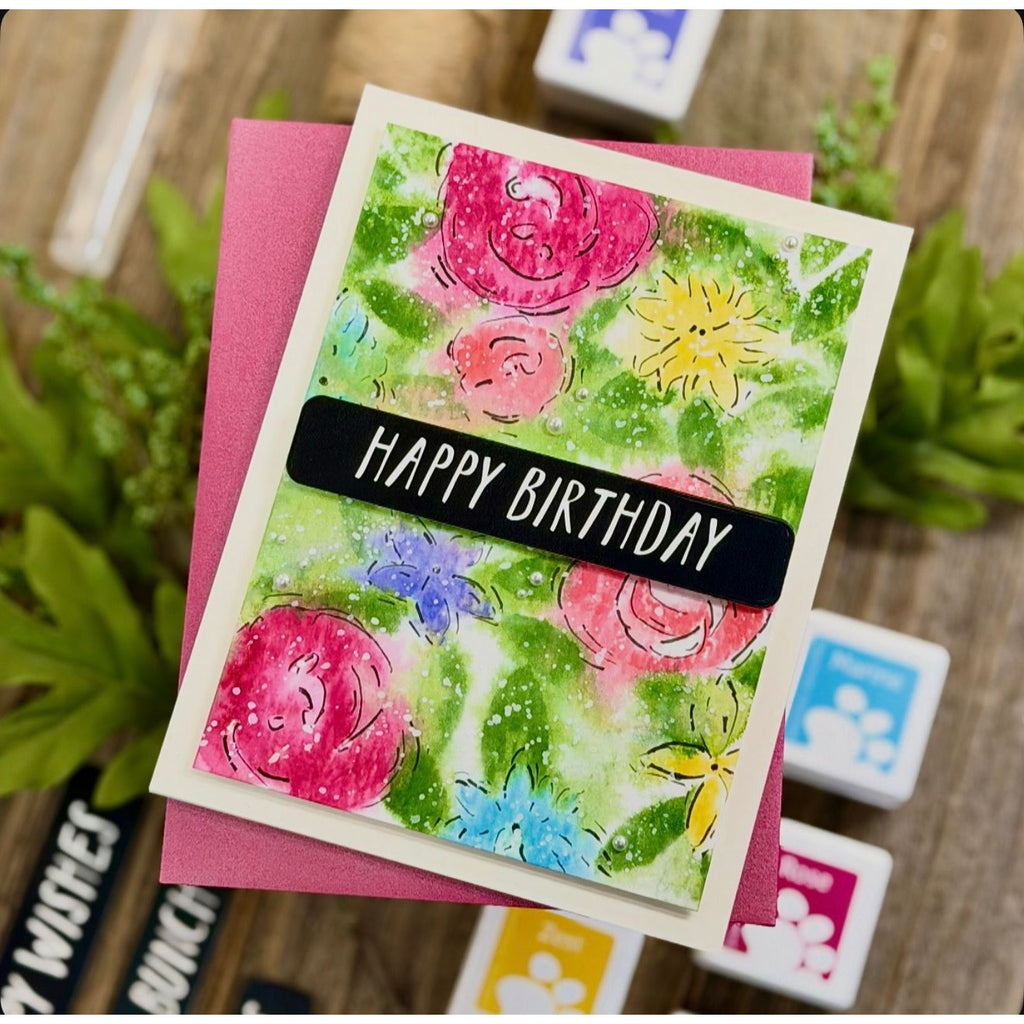 Simon Says Stamp Card Kit of the Month March 2026 Watercolor Bouquet ck0326 Birthday Card | color-code:ALT17