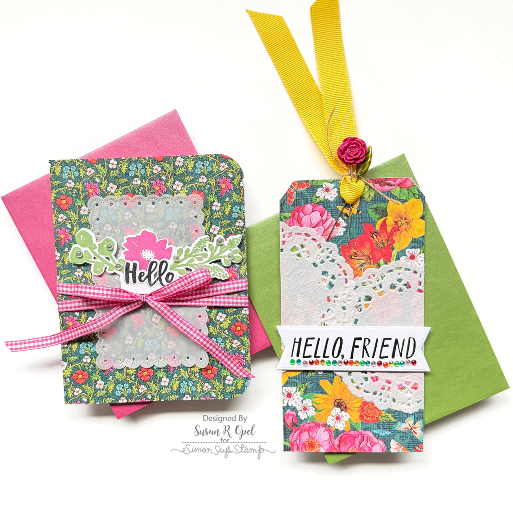 Simon Says Stamp Card Kit of the Month March 2026 Watercolor Bouquet ck0326 Floral Card and Tag | color-code:ALT18