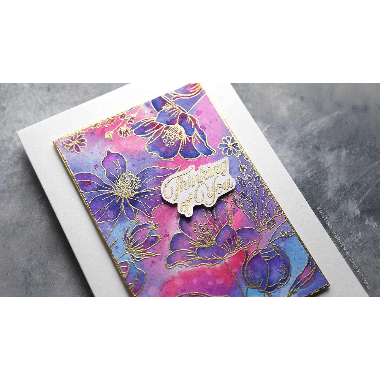 Simon Says Clear Stamps Wild And Free Flowers 2026ssc Be Bold Thinking of You Card | color-code:ALT13