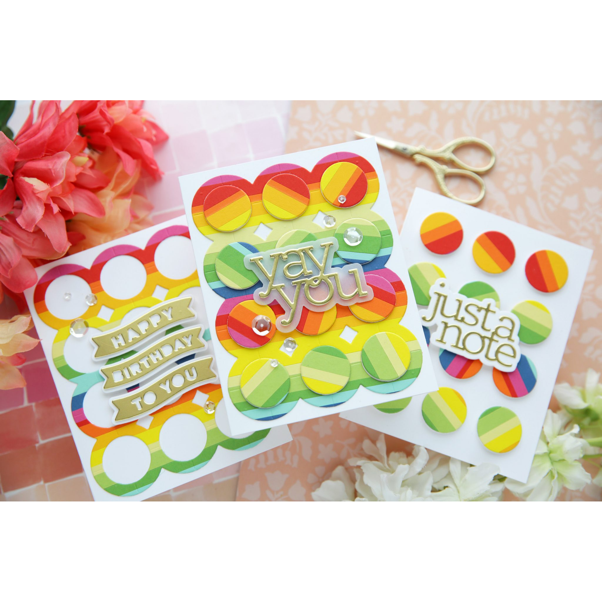 Simon Says Stamp Circle Quilt Wafer Dies 1423md STAMPtember Colorful Circle Cards | color-code:ALT04