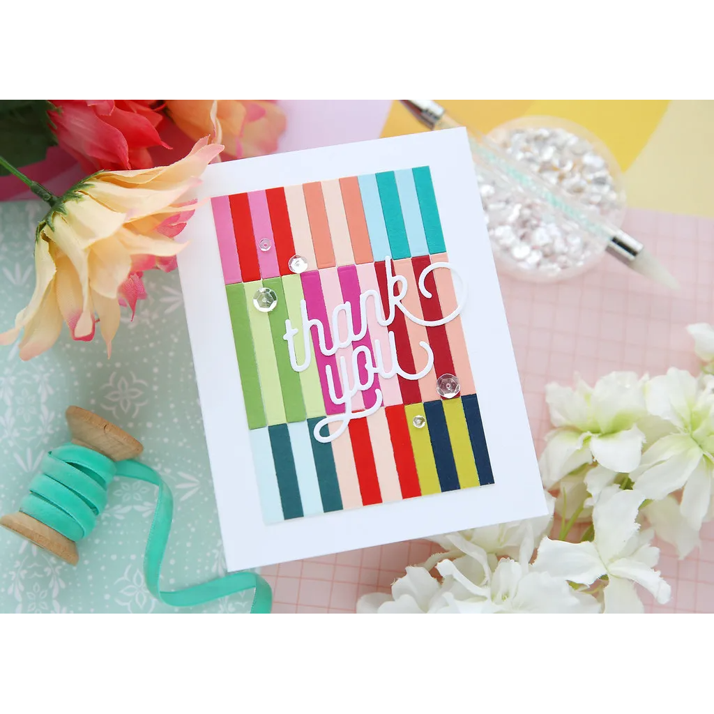Simon Says Stamp EZ Strips Rectangles Wafer Dies 1212sdc DieCember Thank You Card | color-code:ALT05