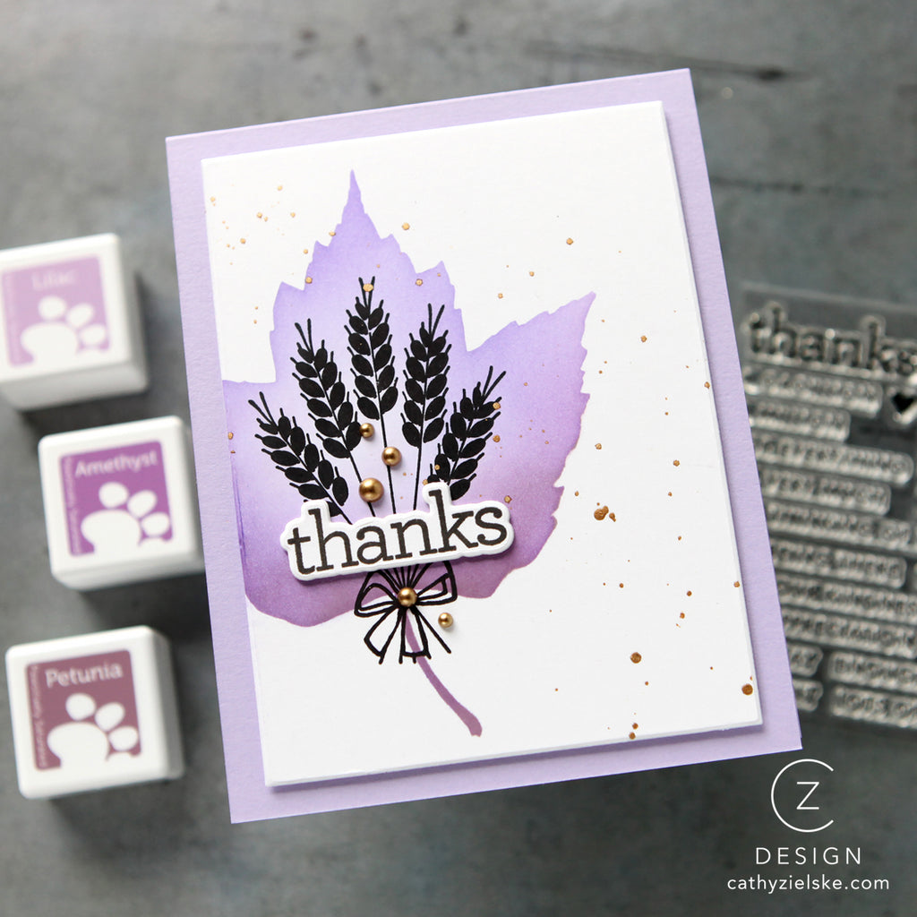 Simon Says Stamp Set of 4 Stencils Red Maple 1102mtc Gratitude Card | color-code:ALT09