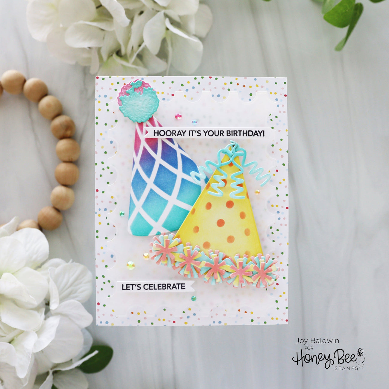 Honey Bee Mini Messages Birthday Clear Stamps hbst-529 Celebration Card