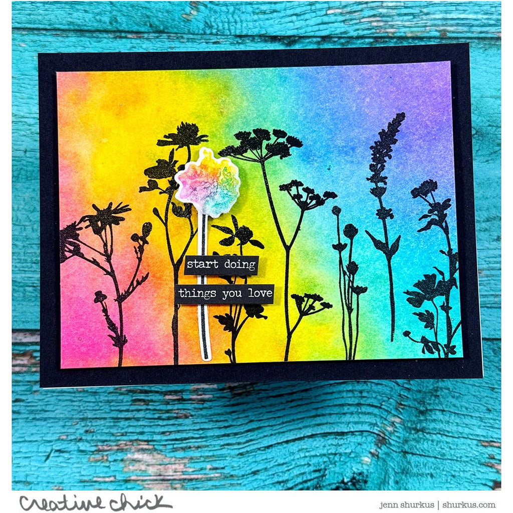 Tim Holtz Mini Bouquet Stamps with Simon Says Stamp Dies Bundle setmb25 Encouragement Card | color-code:ALT06