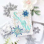Pinkfresh Studio Ornate Rectangle Frame Dies pf120es Snowflake Winter Greetings Card