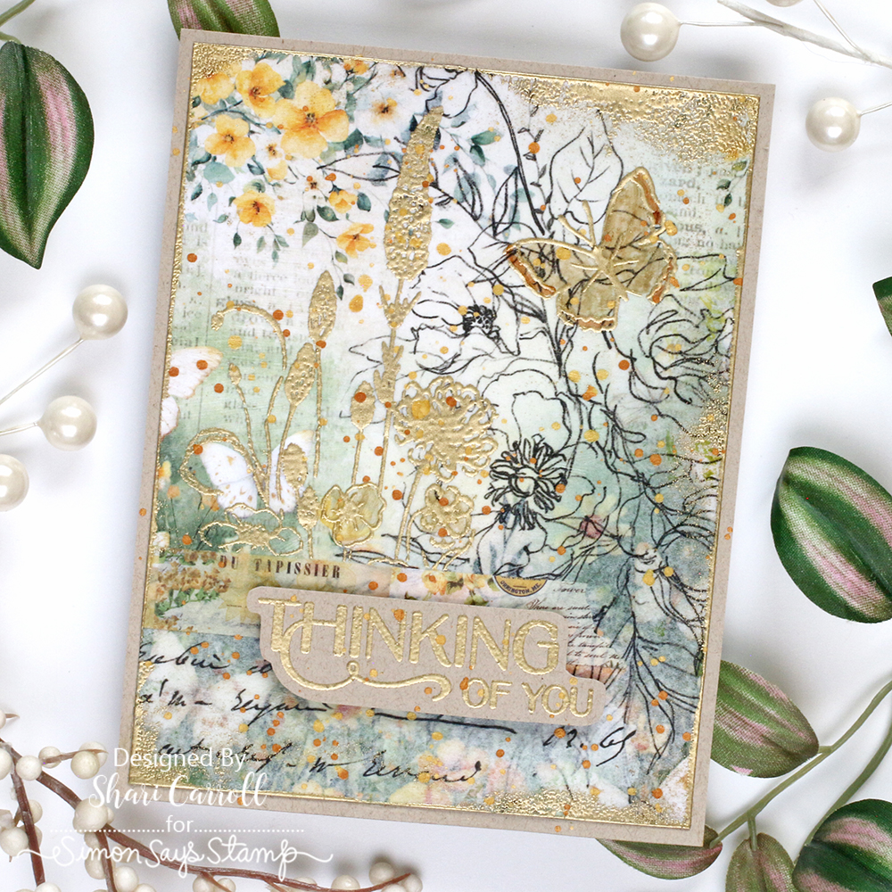 Simon Says Clear Stamps Butterfly Blossoms 2215ssc Thinking of You Card | color-code:ALT03