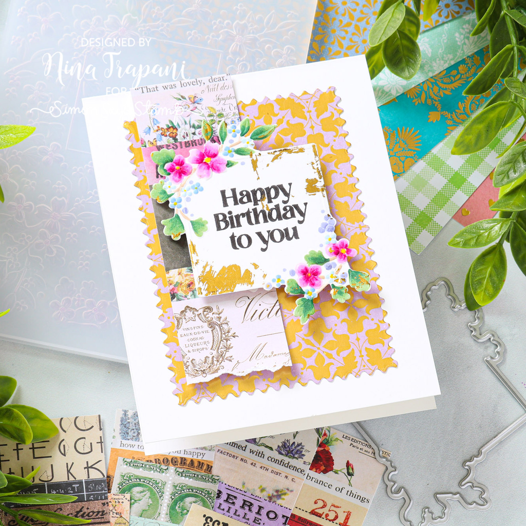 Simon Says Stamp Embossing Folder And Die Jubilee sfd262 Birthday Card | color-code:ALT08