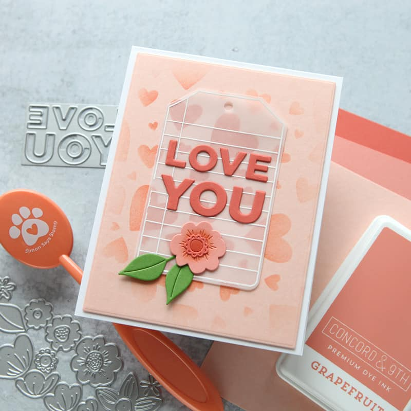 CZ Design Clear Stamp Noted Tag cz64c Smitten Love Card | color-code:ALT01