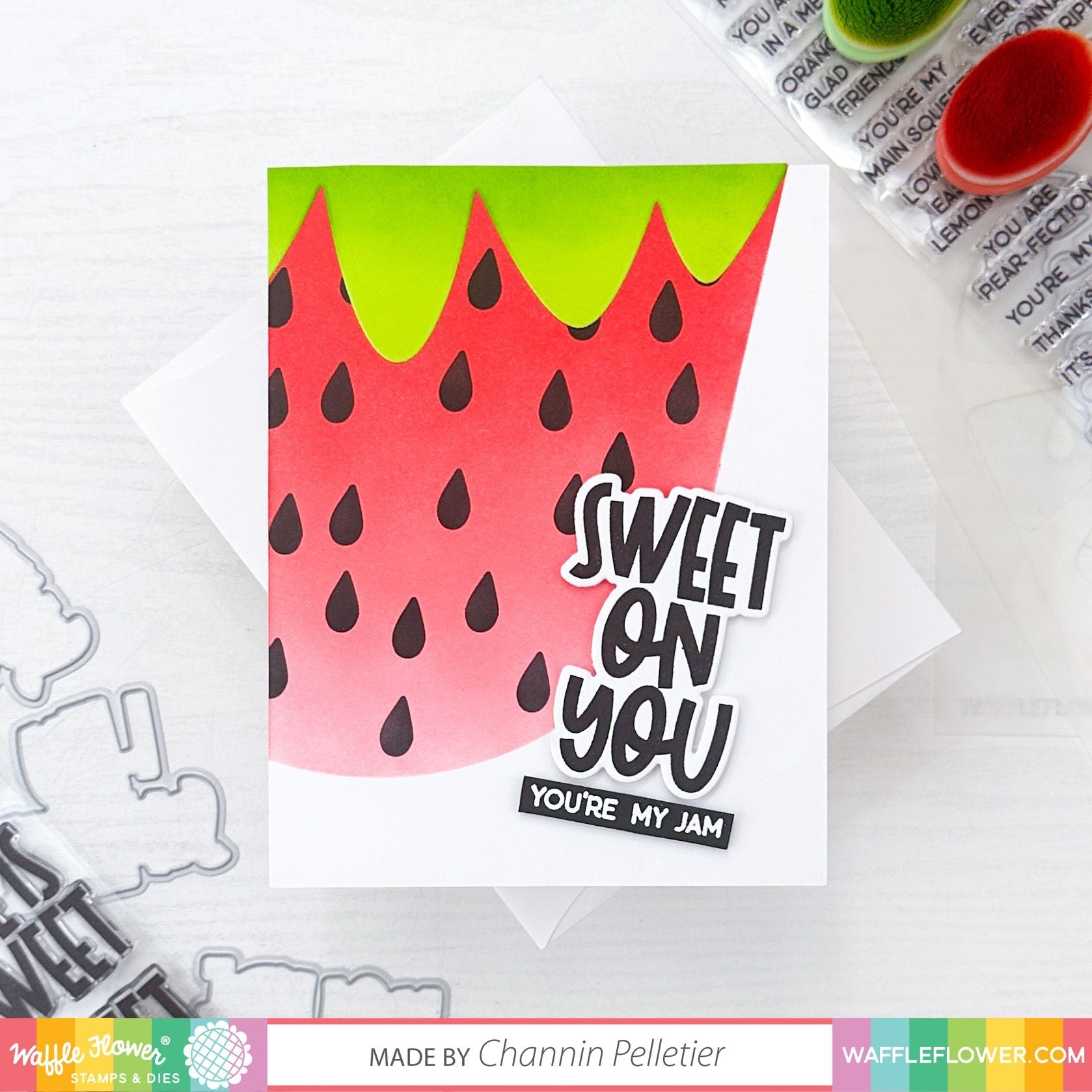 Waffle Flower Fruit Sentiments Clear Stamps 421491 sweet on you