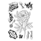 Crafter's Companion Perfect Peony Clear Stamps And Mask cc-ca-st-perpe Detailed Stamp Image